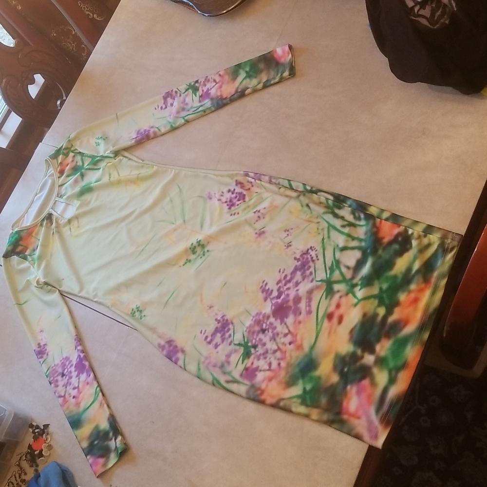 Spring patterned bodycon dress